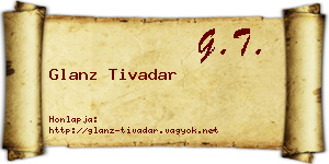 Glanz Tivadar névjegykártya